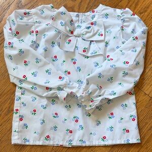 The Beaufort Bonnet Company White Floral Bow-Front Long Sleeve Blouse